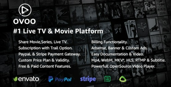 OVOO Live TV and Movie Portal CMS with Membership System PHP Software