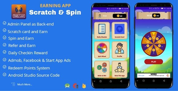 Scratch and Spin to Win Android App with Earning System