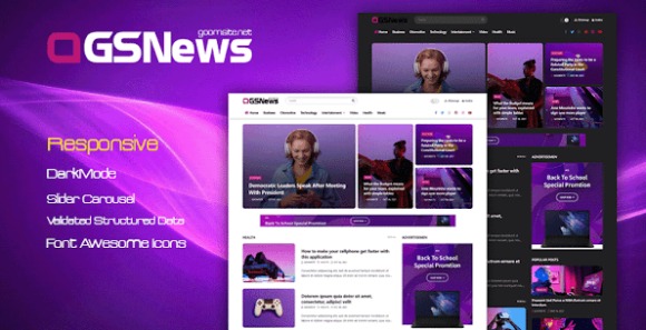 GSNews Premium Blog and Magazine Blogger Template Download