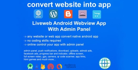 Liveweb Android Webview App With Admin Panel Convert your Website to App Source Code
