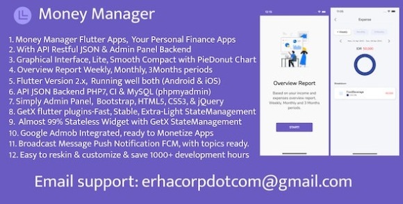 Money Manager Flutter Apps with API and Admin Panel Source Code