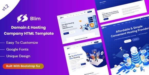 Blim Domain and Hosting Company HTML Template Download