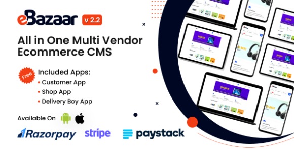 eBazaar All In One Multi Vendor Ecommerce CMS App Source