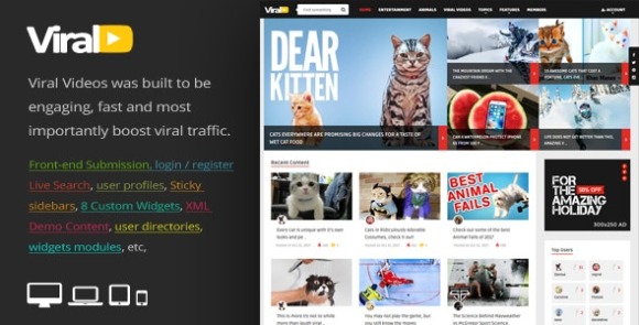 ViralVideo Responsive Magazine WordPress Theme Download