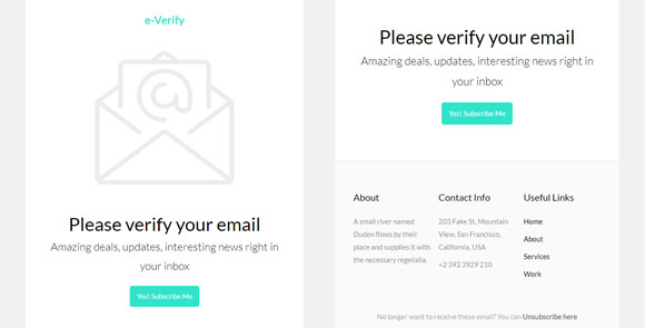 Email Verification Email HTML Template Free Download