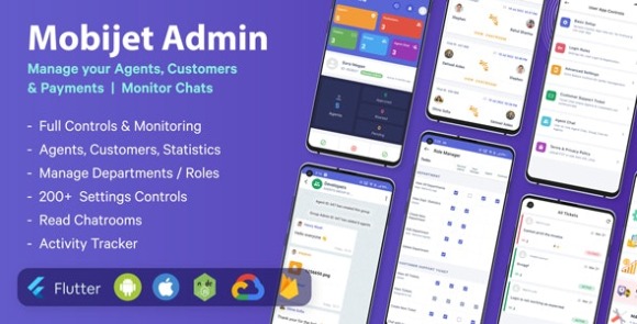 Mobijet ADMIN Manage and Monitor Agents Customer Payments Android and iOS Flutter App