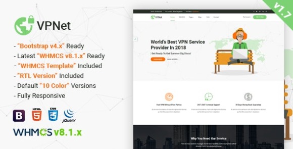 VPNet Multipurpose VPN and Cloud Service Template with WHMCS