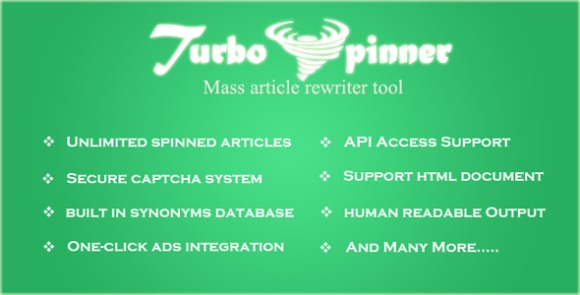 Turbo Spinner Article Rewriter PHP Script