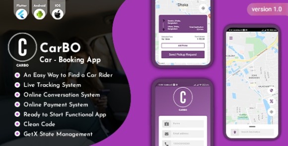 CarBo Online Car Booking Flutter App UI Kit
