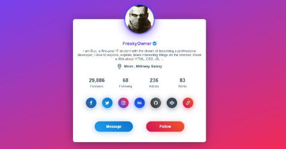 Profile Landing Blogger Template