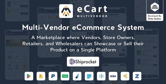 eCart Multi Vendor eCommerce System App with Admin Panel Source