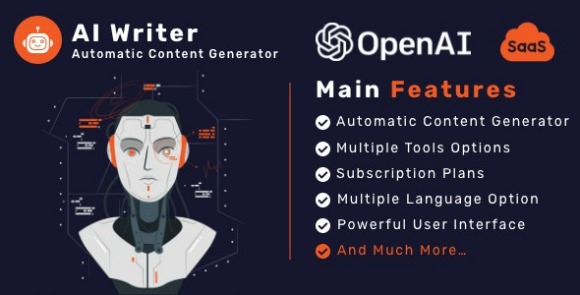 AI Writer SaaS Powerful Automatic Content Generator Tools Writing Assistant