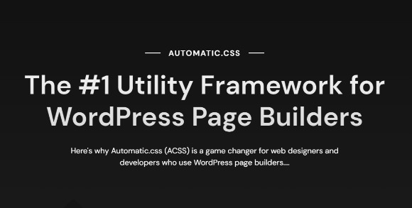 Automaticcss CSS Framework for WordPress Plugin