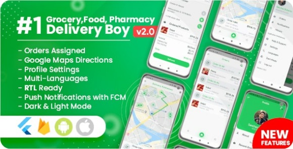Delivery Boy for Groceries Foods Pharmacies Stores Flutter App