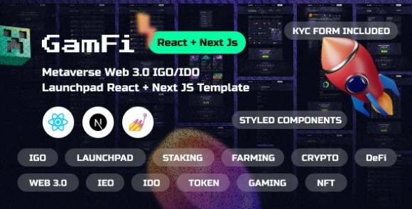 GamFi Metaverse Web3 IGO Launchpad React Next JS Template
