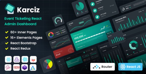Karciz React Redux Ticketing Admin Dashboard Template