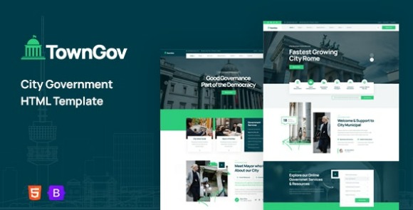 Towngov City Government HTML Template
