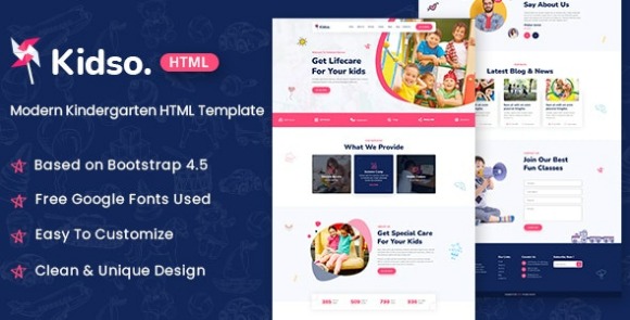 Kidso Modern Kindergarten HTML Template