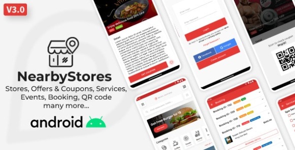 Nearby Stores Android Offers and Coupons Events Restaurant Services and Booking