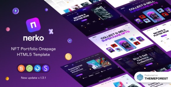 Nerko NFT Portfolio Onepage Template