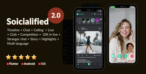 Socialified Social Media App Clone Chat Calling Live Source Nulled