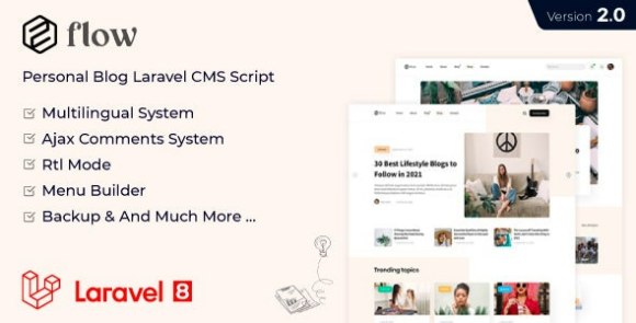 Flow Laravel Personal Multilingual Blog Script Nulled