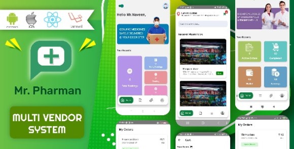 MrPharman React Native Multi Vendor Pharmacy Solution App Source