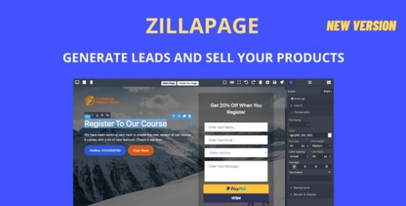 Zillapage Landing Page and Ecommerce Builder Nulled Script