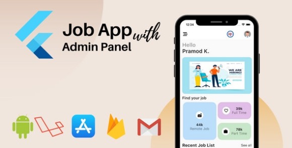 Flutter Job Portal App with Admin Panel Source
