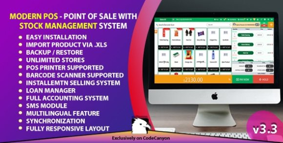 Modern POS Point of Sale with Stock Management System Nulled Script