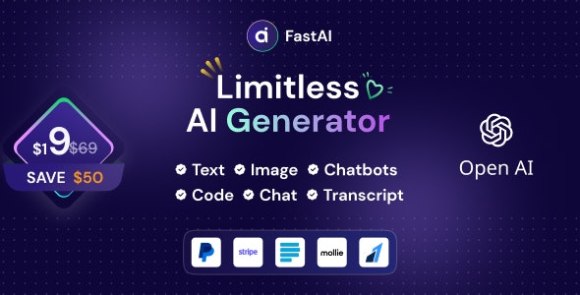 FastAi SaaS AI Content Voice Text Image Chat and Code Generator Script