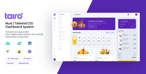 Tairo Multipurpose Nuxt Tailwind CSS Dashboard System