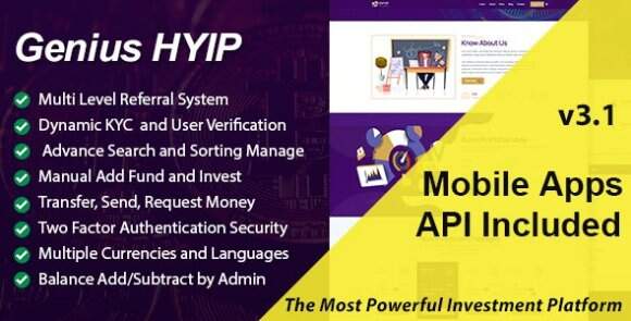 Genius HYIP All in One Investment Platform Nulled Script