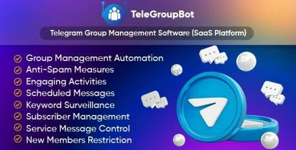 TeleGroupBot Telegram Group Management Software SaaS Platform Nulled