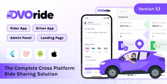 OvoRide Complete Cross Platform Ride Sharing Solution