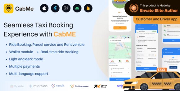 CabME Flutter Complete Taxi Booking Solution App Source