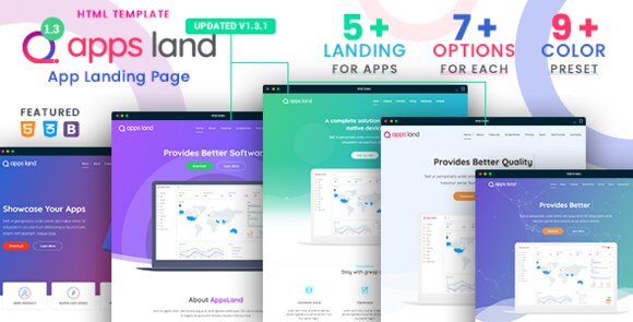 AppsLand App Landing Page HTML Template Download