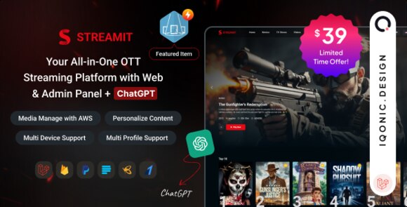 Streamit Laravel Movie TV Show Video Streaming Platform with ChatGPT Script