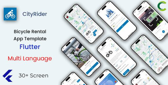 CityRider Bicycle Rental App Template in Flutter Source