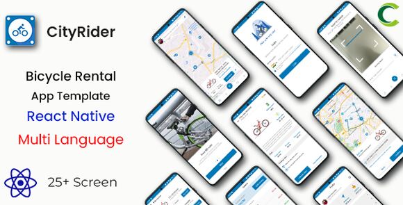 CityRider Bicycle Rental App Template in React Native Source