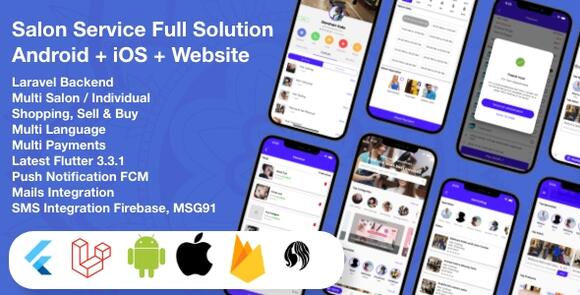 Multi Salon Service App Individual Appointments Booking Flutter App Laravel