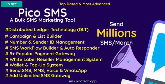 PicoSMS A Bulk SMS Marketing Tool Nulled Script