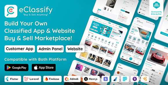eClassify Classified Buy and Sell Marketplace Flutter App with Laravel Admin Panel