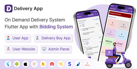 MightyDelivery Delivery App On Demand Delivery System Flutter Courier App