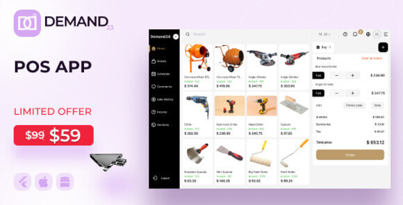 On-Demand 24 POS Order and Service Management iOS Android Desktop