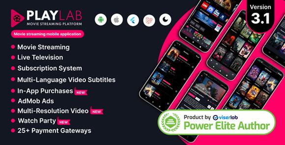 PlayLab Cross Platform on Demand Movie Streaming Mobile Application Nulled