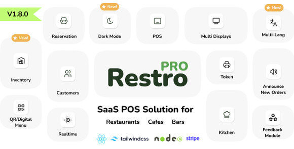 RestroPRO SaaS POS Software for Restaurant Cafe Food Truck Script