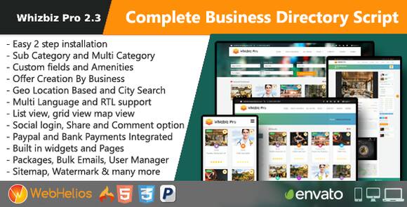 Whizbiz Pro Simple Business Listing Directory Map Script