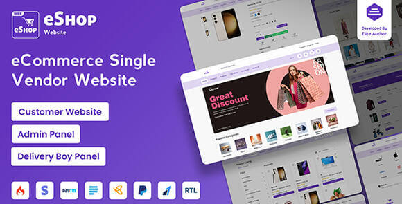 eShop Web eCommerce Single Vendor Website Nulled Script