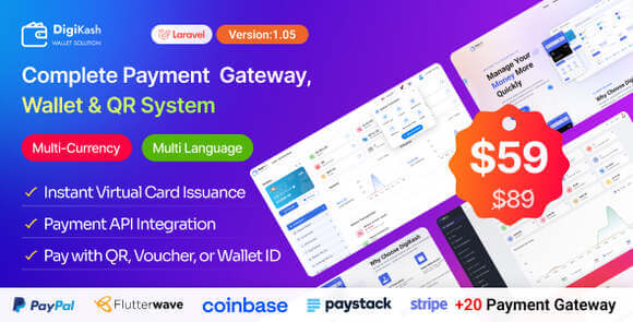 DigiKash Complete Payment Gateway Wallet QR System Script